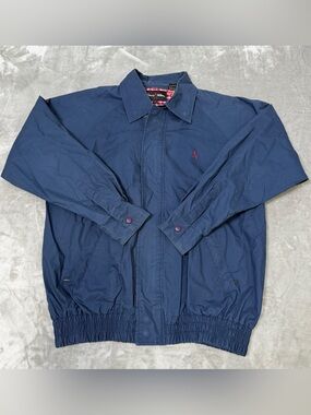 Vintage Johnnie Walker Whiskey Windbreaker Jacket Men's Large Blue Full Zip